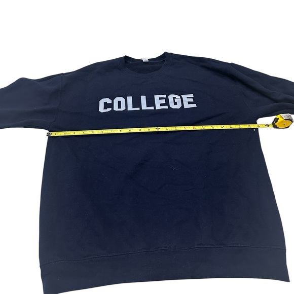 College Crewneck Sweatshirt | Animal House College Sweater Large - Navy Blue - Picture 4 of 5